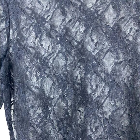 Divided Lace Top Womens Small FairyGrunge Goth‎ Witchy Black Lace Sheer - Picture 5 of 10